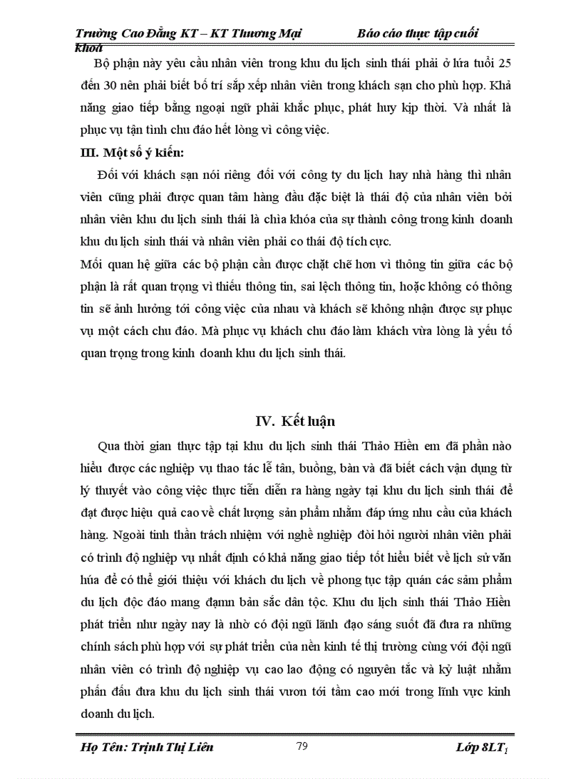 image for page Báo cáo thực tập tại khu du lịch sinh thái Thảo Hiền