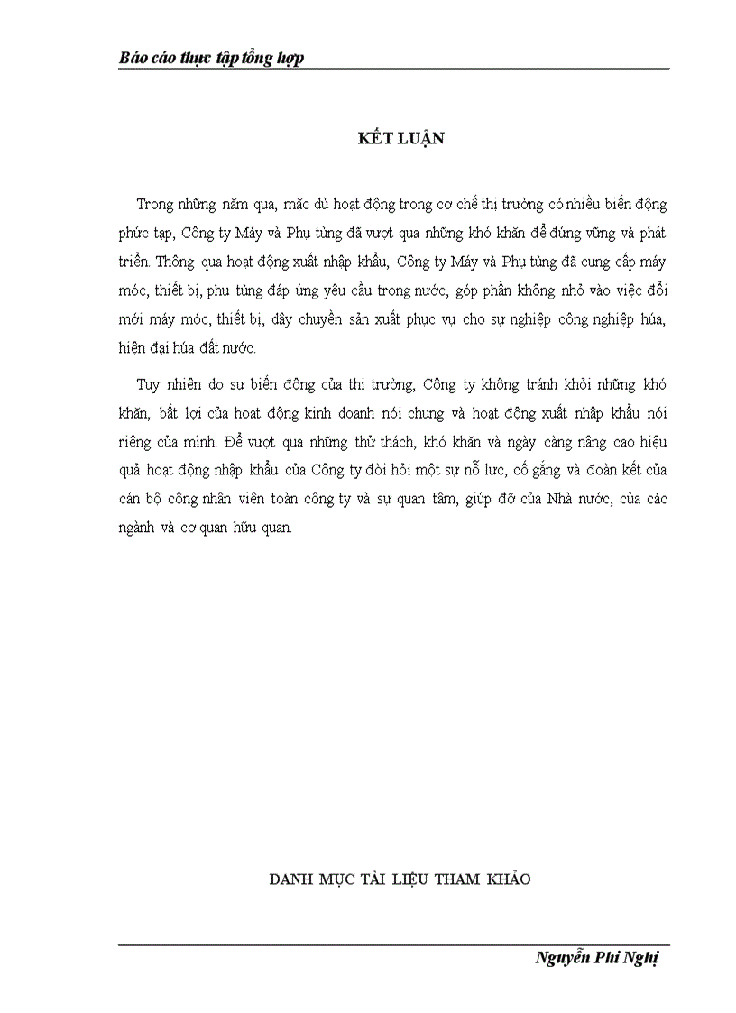 image for page Báo cáo thực tập tại Công ty Máy và Phụ tùng