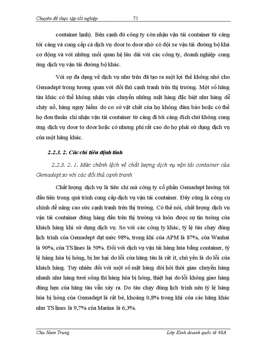 image for page Nâng cao sức cạnh tranh của dịch vụ vận tải container tại công ty cổ phần Gemadept