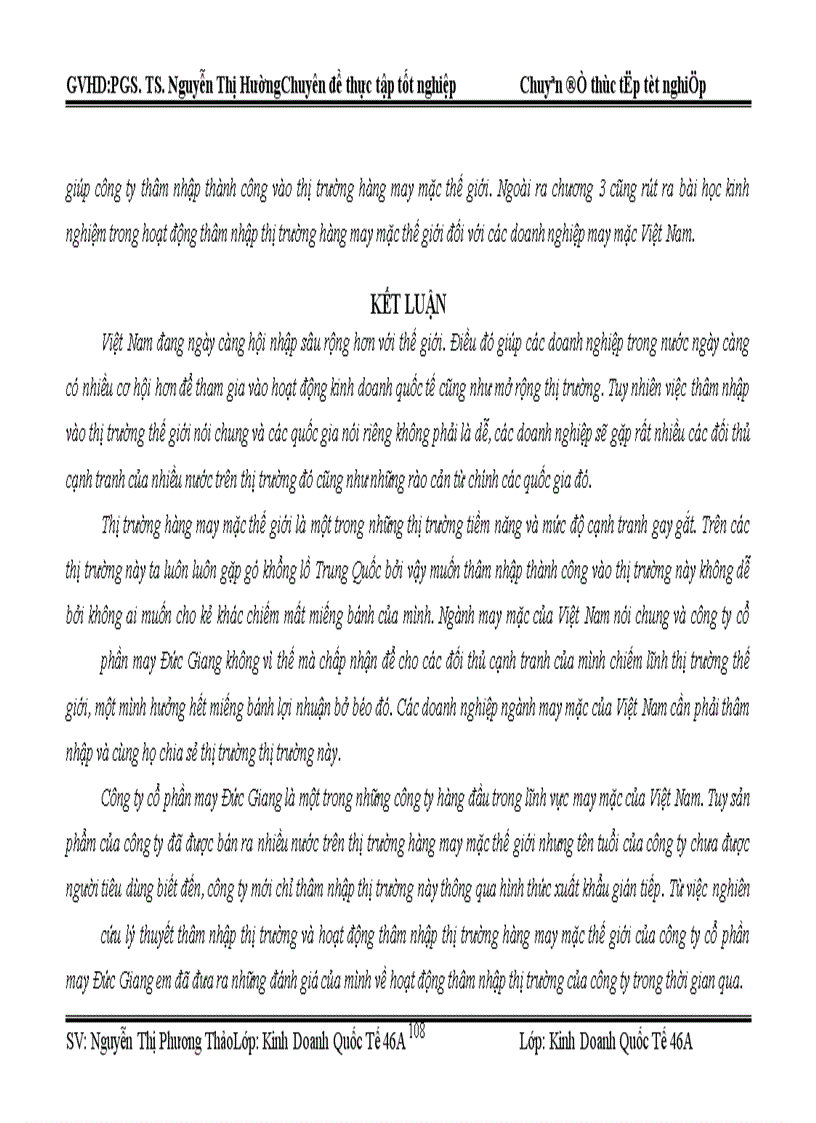 image for page Thâm nhập thị trường may mặc thế giới của công ty cổ phần may Đức Giang