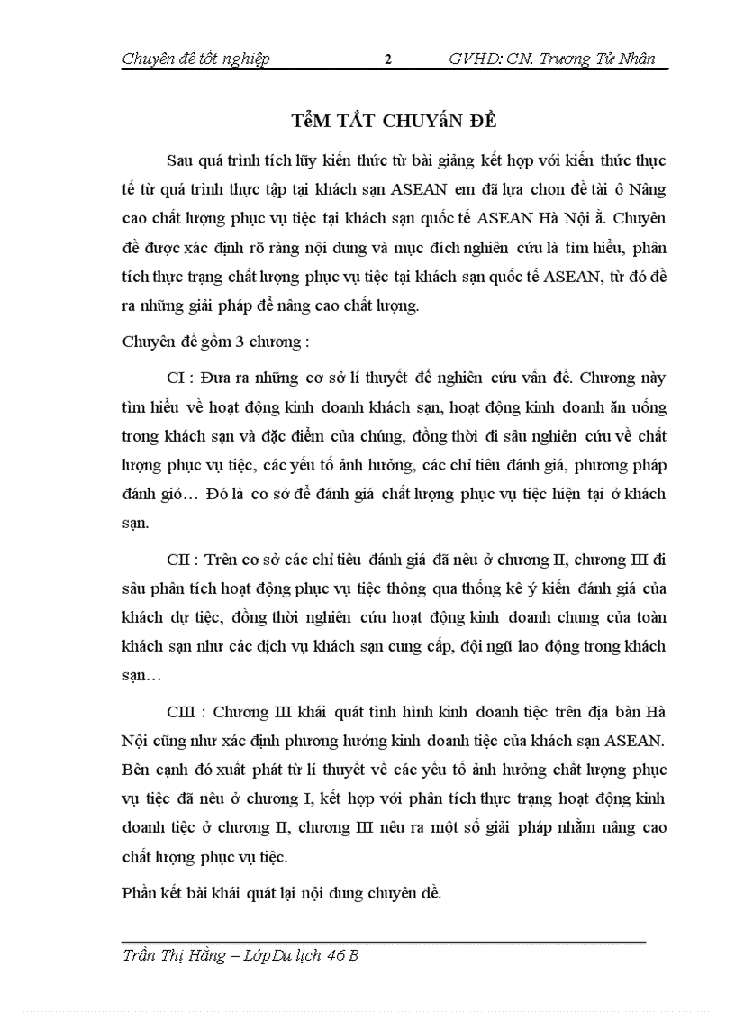 image for page Nâng cao chất lượng phục vụ tiệc tại khách sạn quốc tế ASEAN