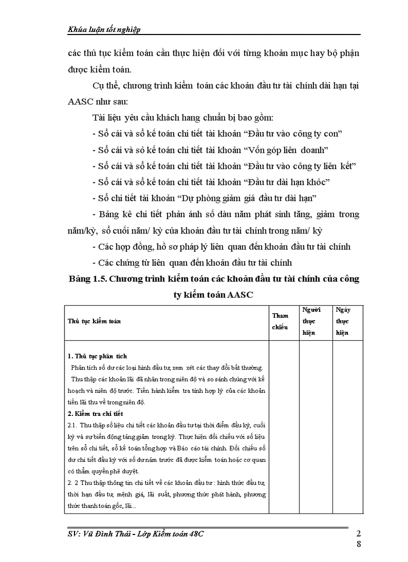 image for page Thực trạng qui trình kiểm toán khoản mục đầu tư dài hạn do công ty kiểm toán aasc thực hiện