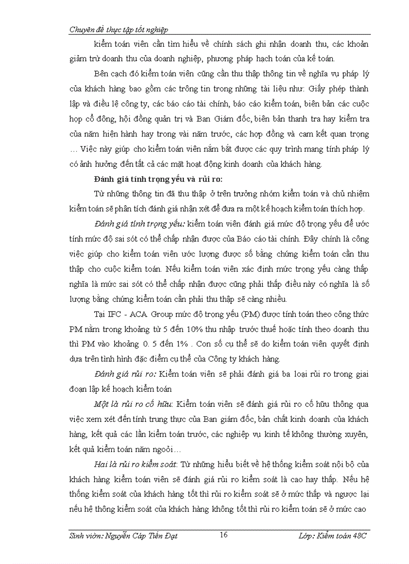 image for page Hoàn thiện kiểm toán khoản mục doanh thu trong kiểm toán Báo cáo tài chính do Công ty Kiểm toán và Tư vấn Tài chính IFC-ACA