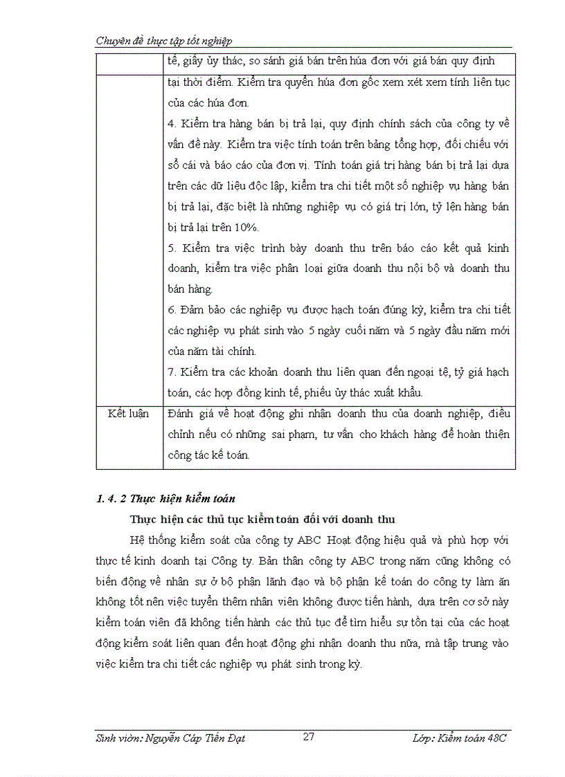 image for page Hoàn thiện kiểm toán khoản mục doanh thu trong kiểm toán Báo cáo tài chính do Công ty Kiểm toán và Tư vấn Tài chính IFC-ACA