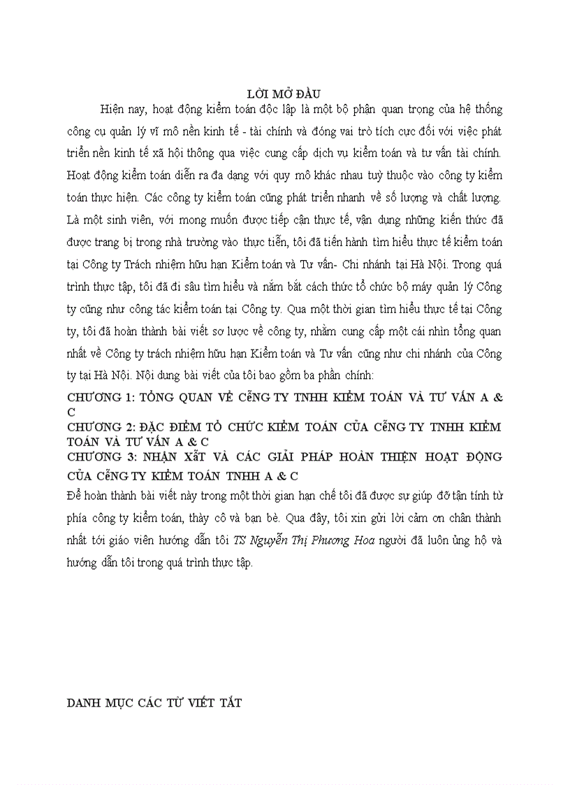 image for page Tìm hiểu thực tế kiểm toán tại Công ty Trách nhiệm hữu hạn Kiểm toán và Tư vấn- Chi nhánh tại Hà Nội.