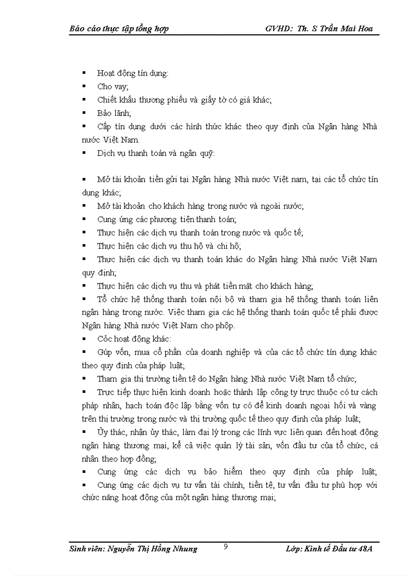 image for page Tình hình hoạt động kinh doanh và quản lý hoạt động đầu tư của nhtmcp ngoại thương việt nam