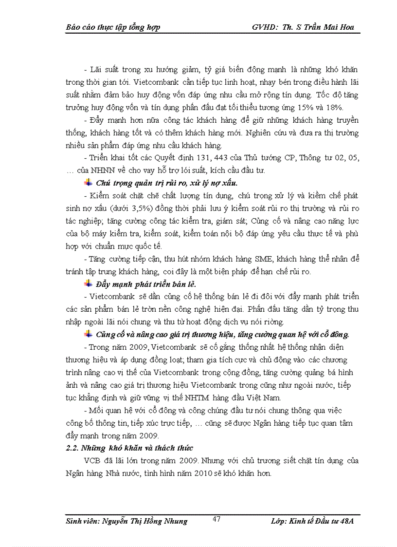 image for page Tình hình hoạt động kinh doanh và quản lý hoạt động đầu tư của nhtmcp ngoại thương việt nam