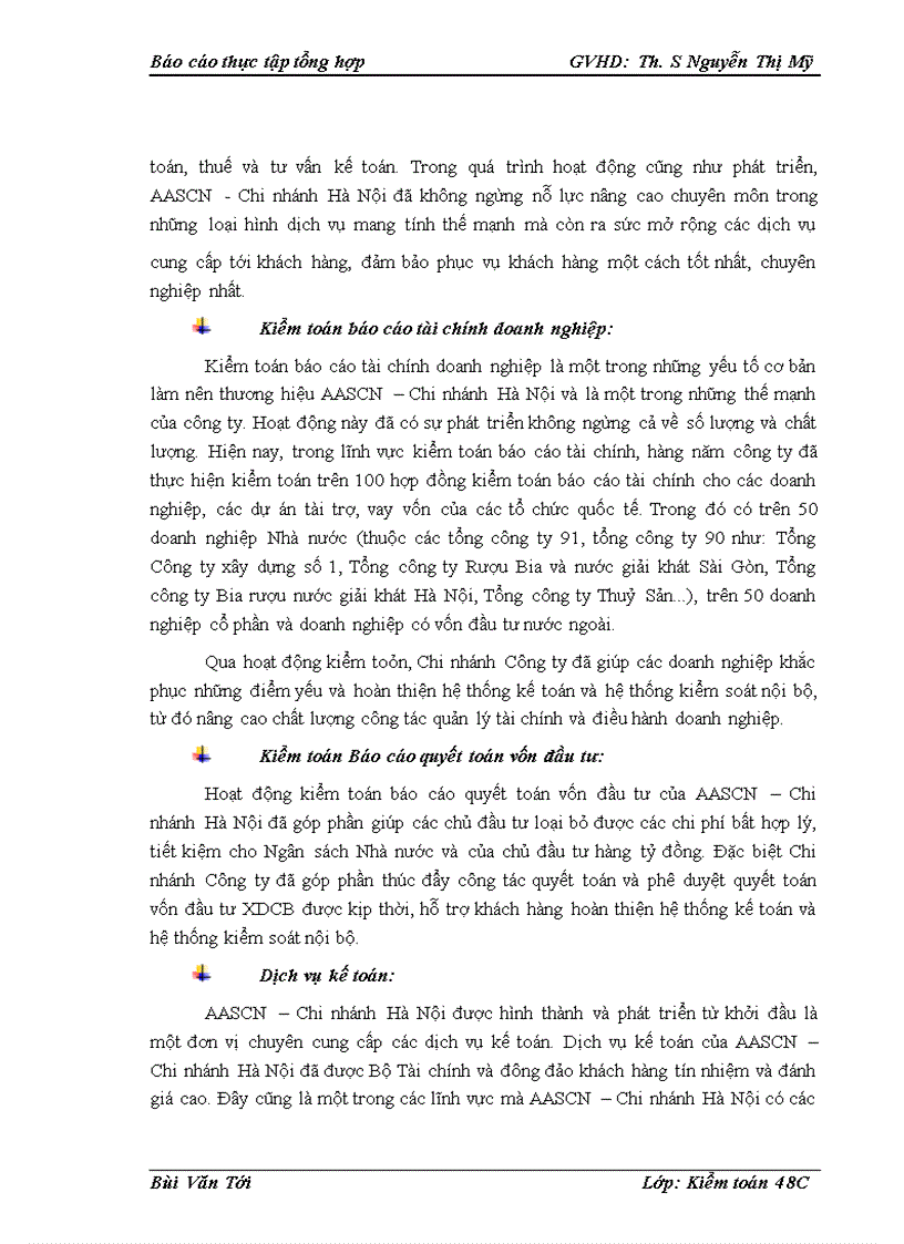 Giải pháp hoàn thiện hoạt động của Công ty TNHH Dịch vụ Tư vấn Tài chính Kế toán và Kiểm toán Nam Việt (AASCN) – Chi nhánh Hà Nội.