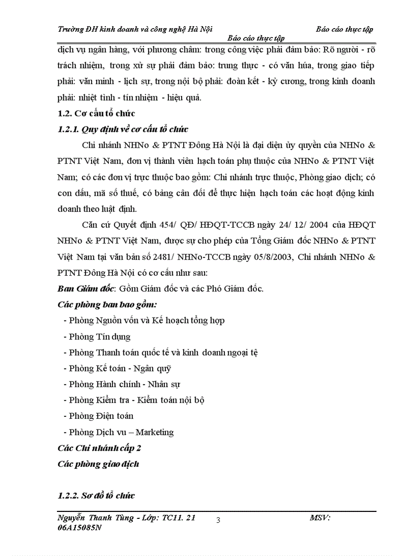 image for page Thực trạng chất lượng tín dụng ngắn hạn tại chi nhánh Ngân hàng Nông nghiệp và Phát triển nông thôn Đông Hà Nội