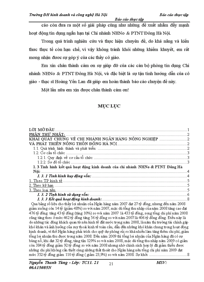 image for page Thực trạng chất lượng tín dụng ngắn hạn tại chi nhánh Ngân hàng Nông nghiệp và Phát triển nông thôn Đông Hà Nội