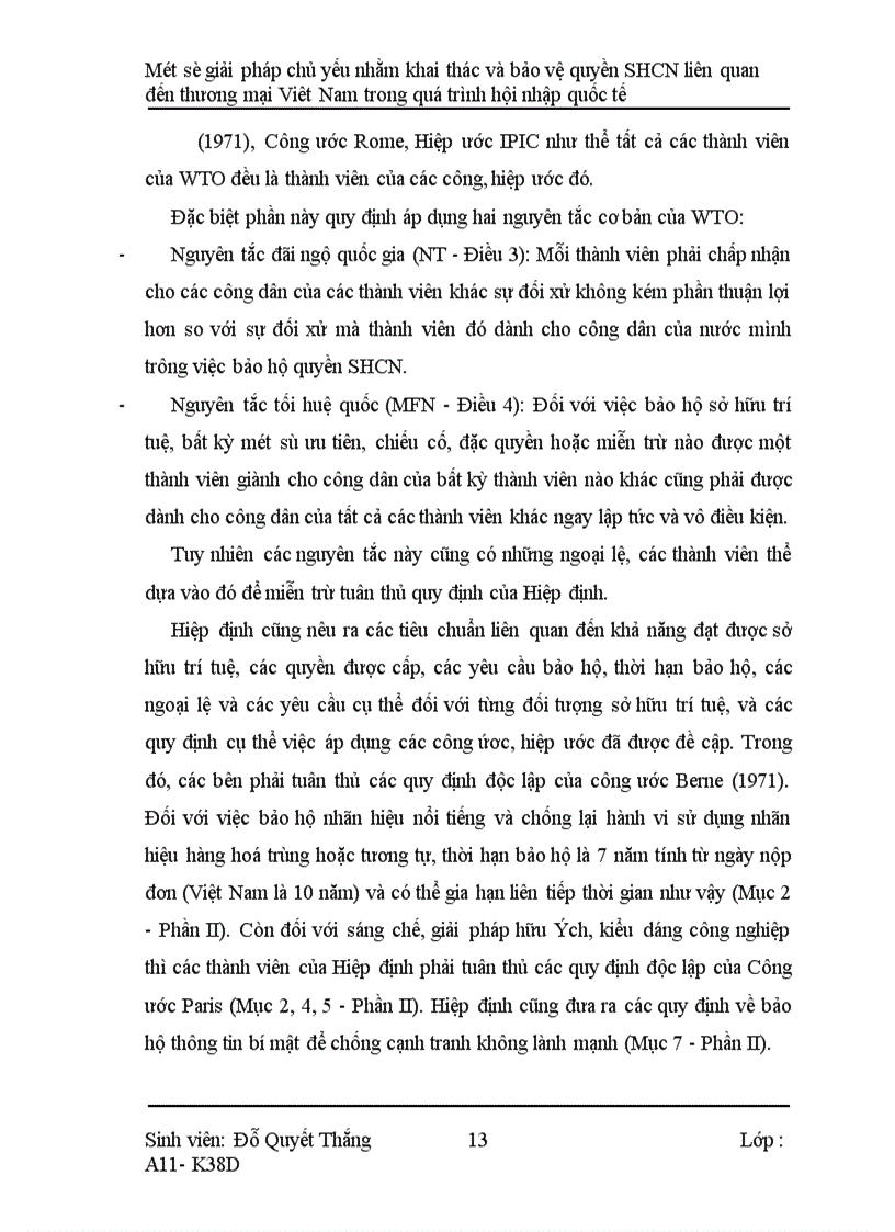 image for page Một số biện pháp chủ yếu nhằm khai thác và bảo vệ quyền SHCN liên quan đến thương mại Việt Nam trong quá trình hội nhập quốc tế
