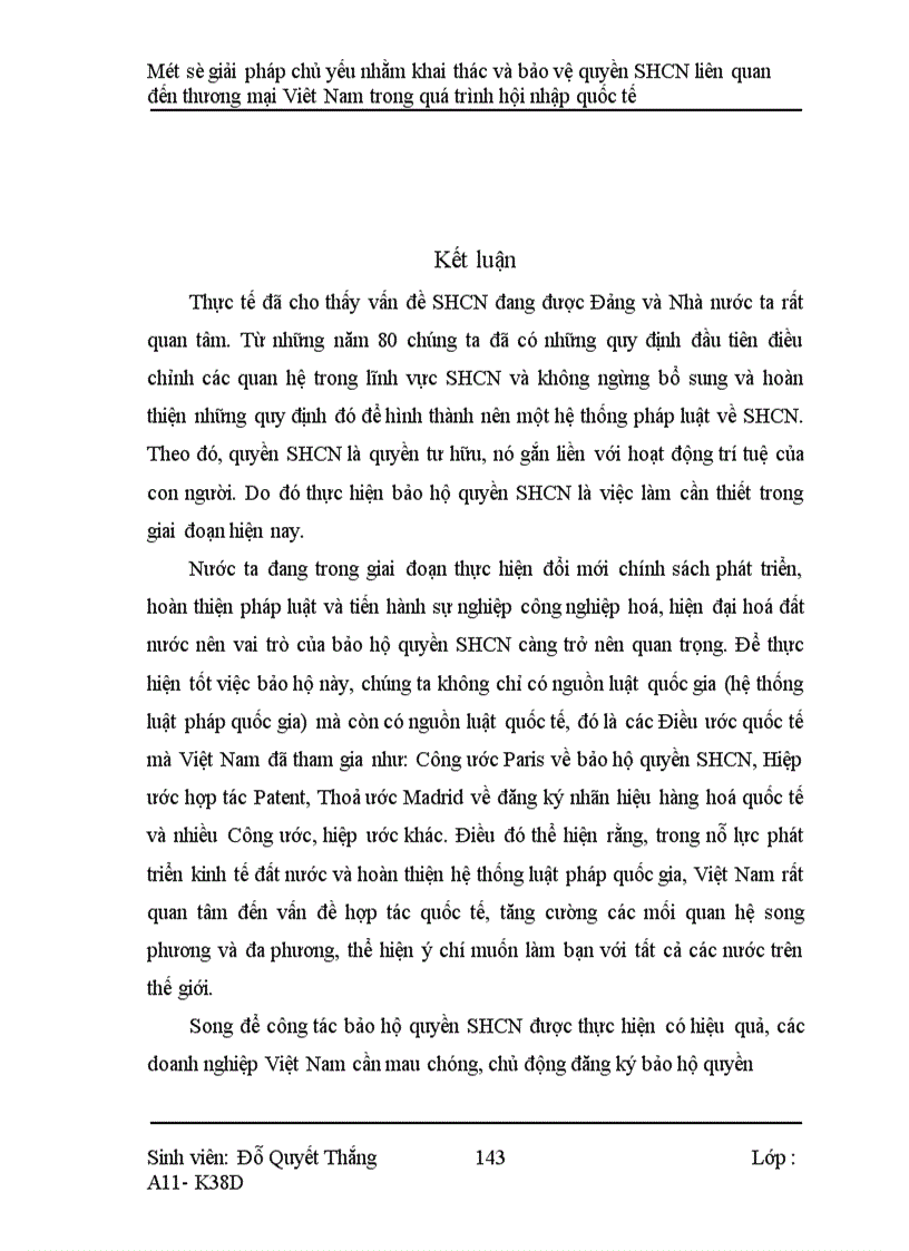 image for page Một số biện pháp chủ yếu nhằm khai thác và bảo vệ quyền SHCN liên quan đến thương mại Việt Nam trong quá trình hội nhập quốc tế
