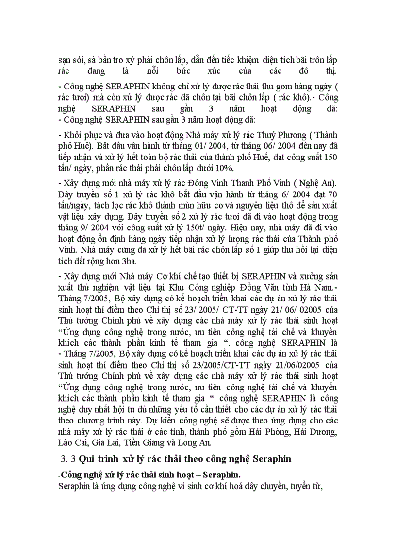 image for page Công nghệ Seraphin – Qui trình xử lý rác thải ở Việt Nam -Lý do chọn đề tài