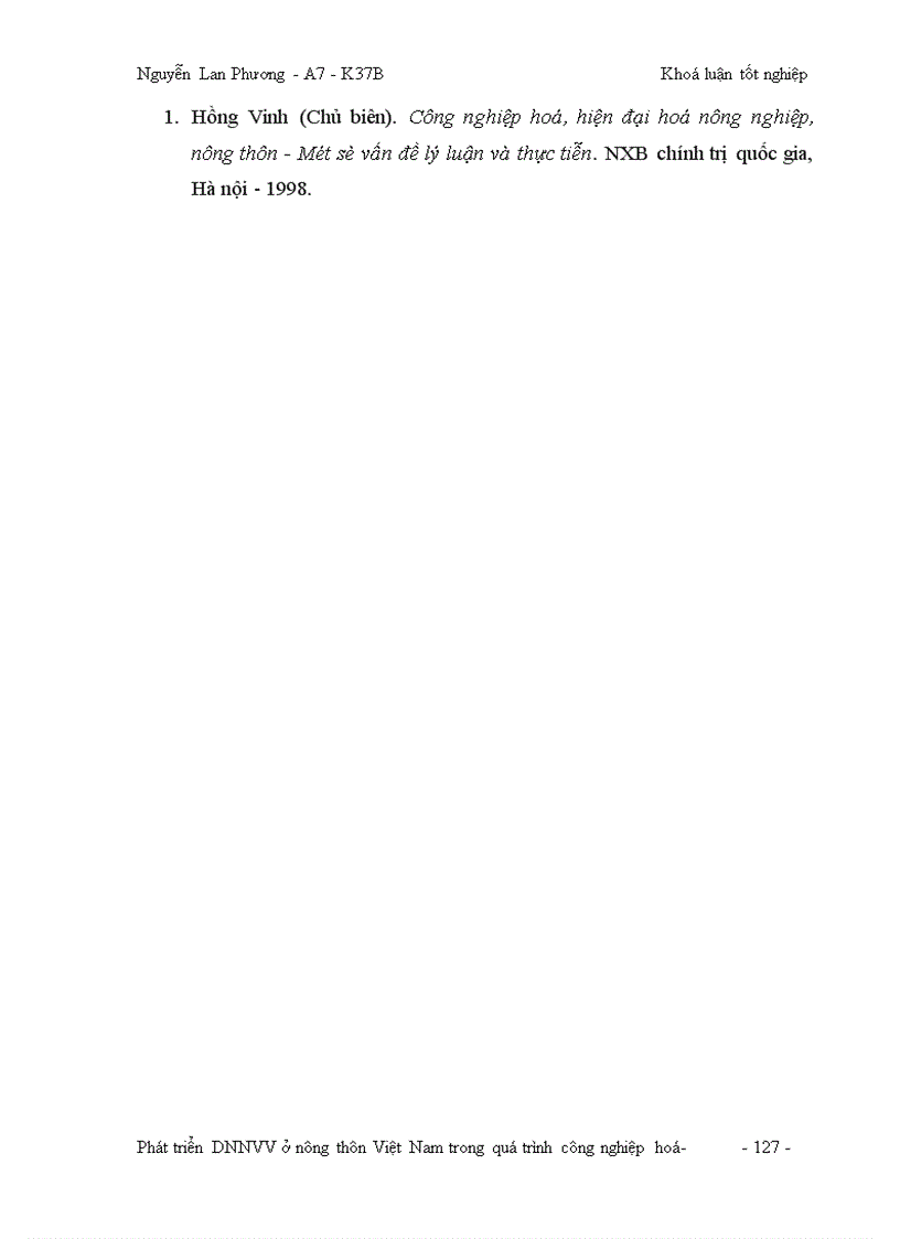 image for page Phát triển doanh nghiệp vừa và nhỏ ở nông thôn Việt Nam trong quá trình công nghiệp hoá