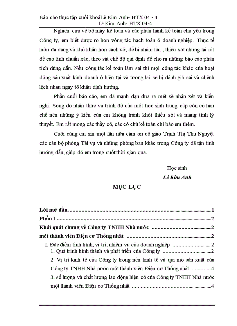 image for page Công tác hạch toán kế toán tại Công ty TNHH Nhà nước một thành viên Điện cơ Thống nhất
