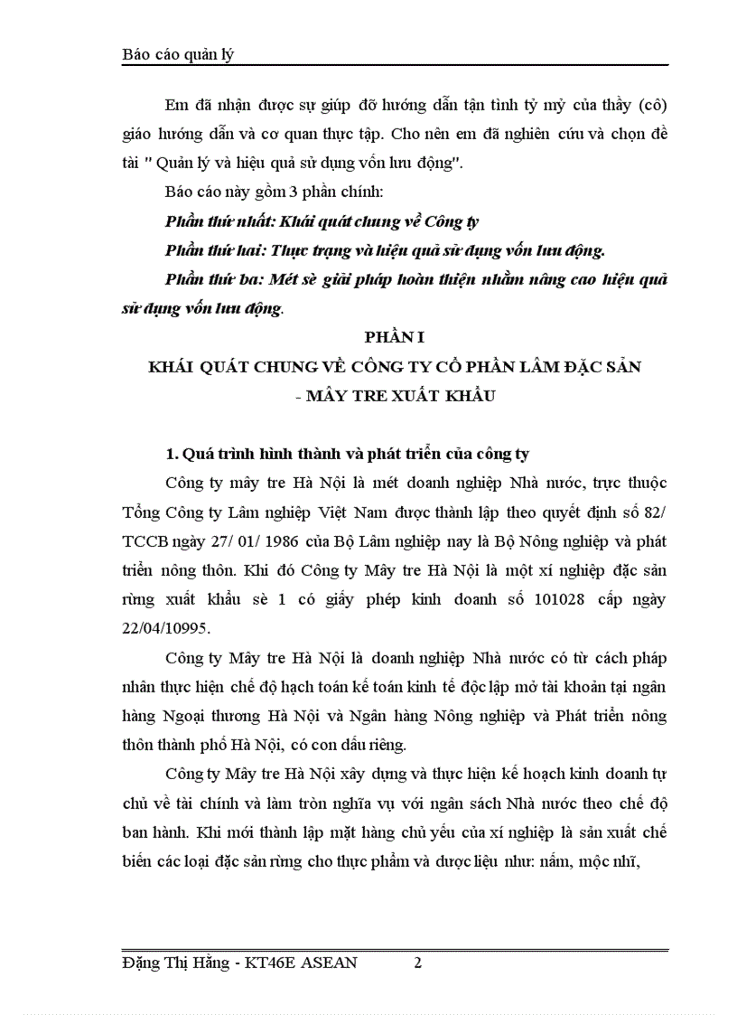 image for page Quản lý và hiệu quả sử dụng vốn lưu động ở Công ty CP Lâm đặc sản - Mây tre xuất khẩu