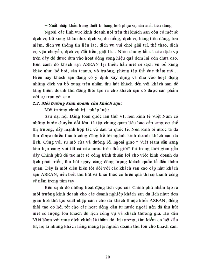 image for page Hoạt động Marketing mix của khách sạn quốc tế ASEAN