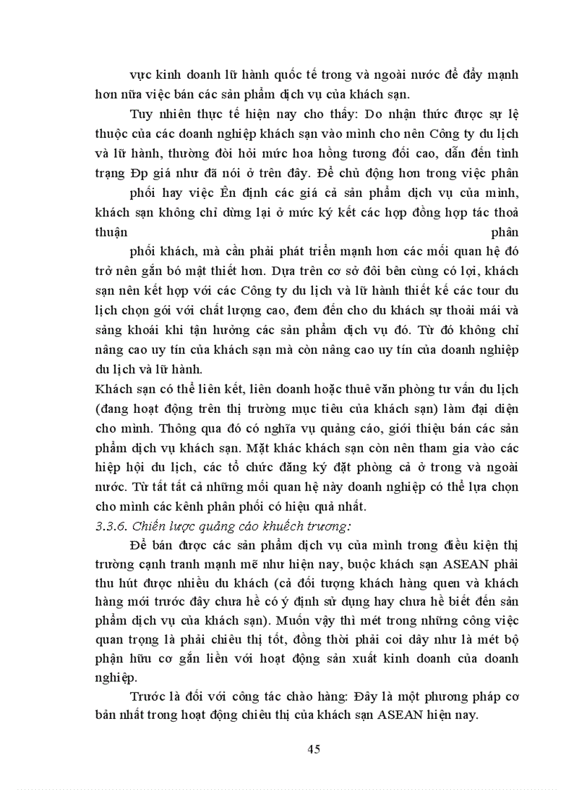 image for page Hoạt động Marketing mix của khách sạn quốc tế ASEAN