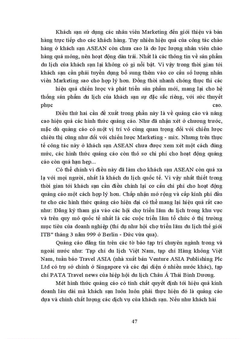image for page Hoạt động Marketing mix của khách sạn quốc tế ASEAN