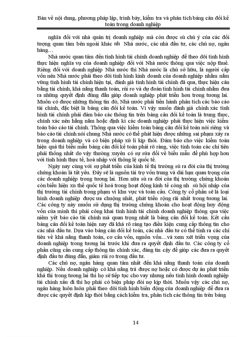 image for page Bàn về nội dung phương pháp lập, trình bày và phân tích bảng cân đối kế toán trong doanh nghiệp