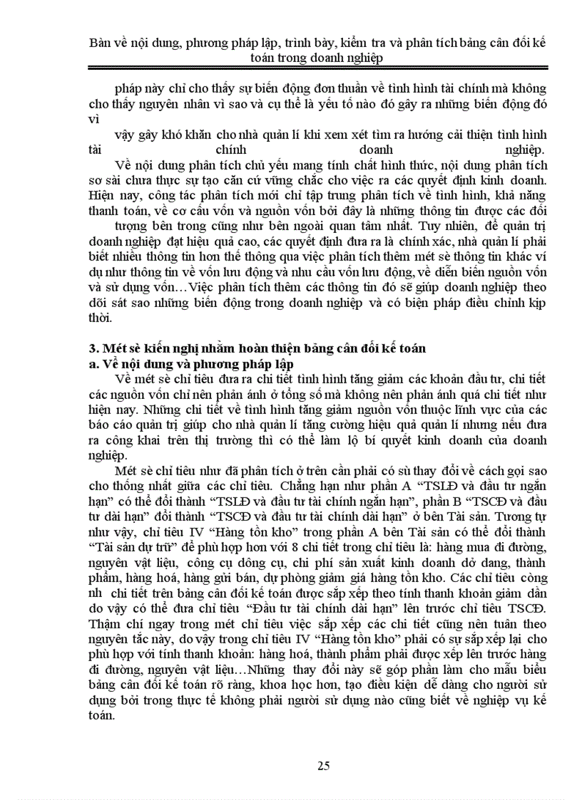 image for page Bàn về nội dung phương pháp lập, trình bày và phân tích bảng cân đối kế toán trong doanh nghiệp