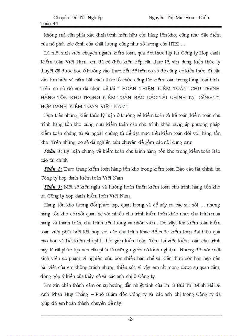 image for page Hoàn thiện kiểm toán chu trình hàng tồn kho trong kiểm toán báo cáo tài chính tại công ty hợp danh kiểm toán việt nam