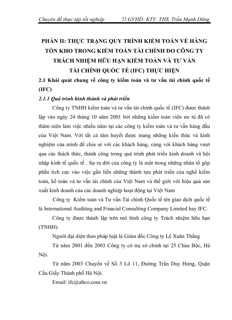 image for page “Kiểm toán chu trình hàng tồn kho do công ty TNHH kiểm toán và tư vấn tài chính quốc tế (IFC) thực hiện”