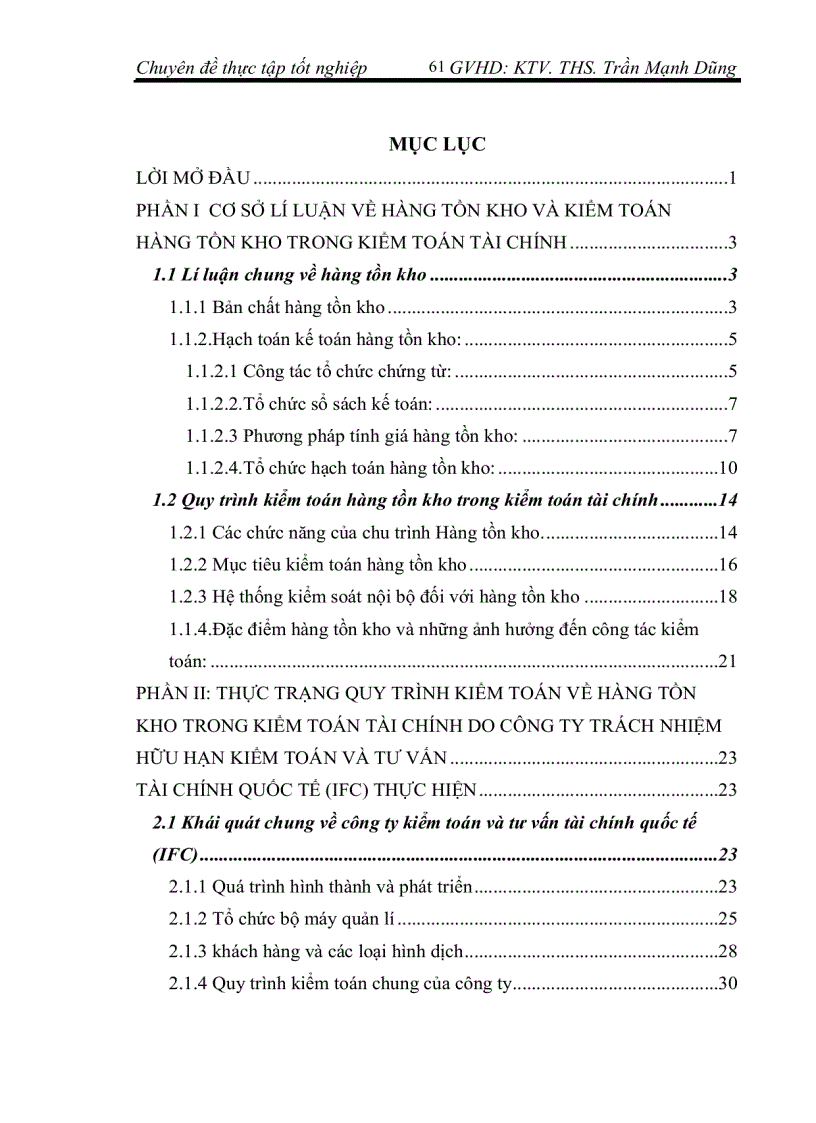 image for page “Kiểm toán chu trình hàng tồn kho do công ty TNHH kiểm toán và tư vấn tài chính quốc tế (IFC) thực hiện”