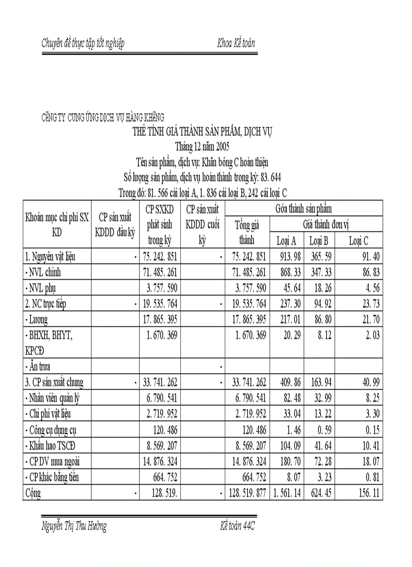 image for page Công tác tổ chứckế toán tập hợp chi phí sản xuất và tính giá thành sản phẩm khăn dệt may tại Công ty Cung ứng Dịch vụ Hàng không