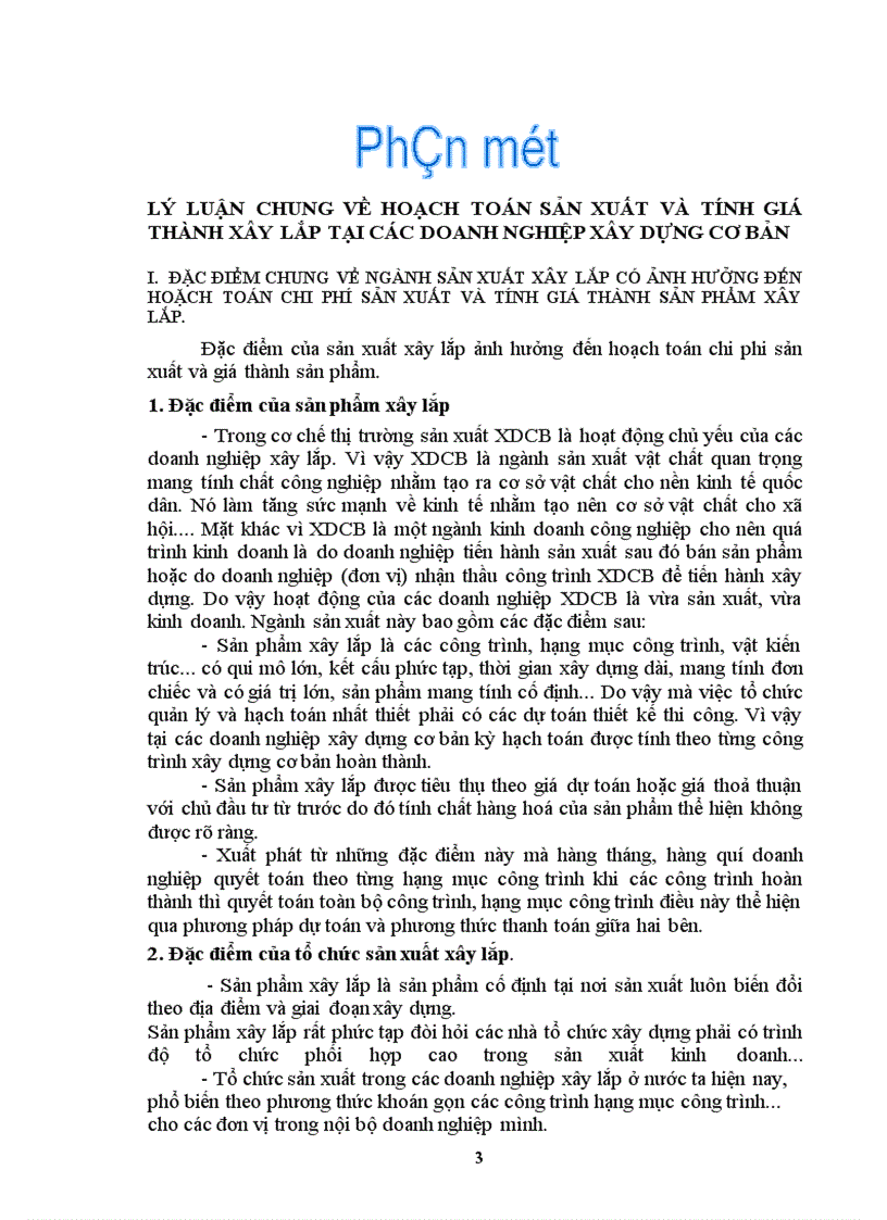 image for page Kế toán tập hợp chi phí sản xuất và tính giá thành sản phẩm xây lắp tại công ty cổ phần đầu tư và xây dựng HUD1