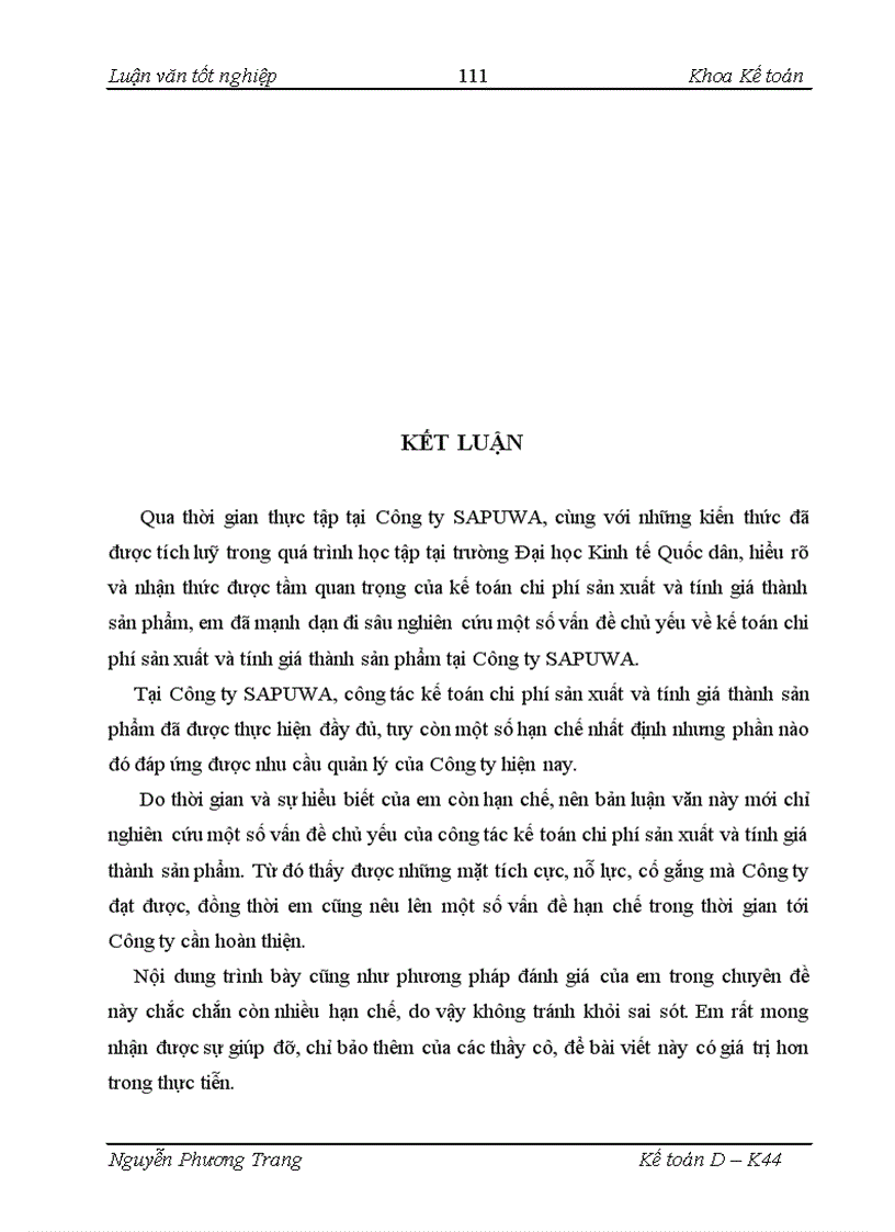 image for page Kế toán chi phí sản xuất và tính giá thành sản phẩm tại Công ty Cổ phần Nước uống Tinh khiết Sài Gòn SAPUWA