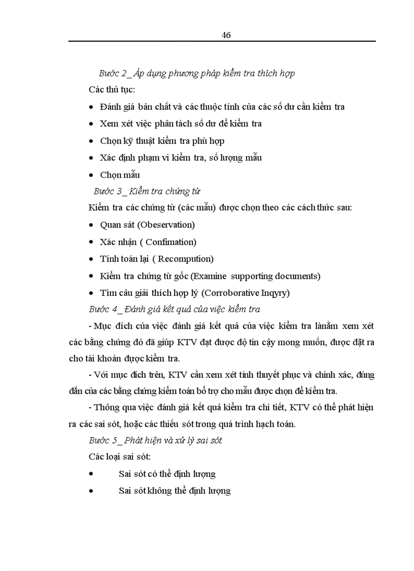 image for page Thủ tục kiểm tra chi tiết trong quy trình kiểm toán báo cáo tài chính do Công ty Hợp danh kiểm toán Việt Nam thực hiện