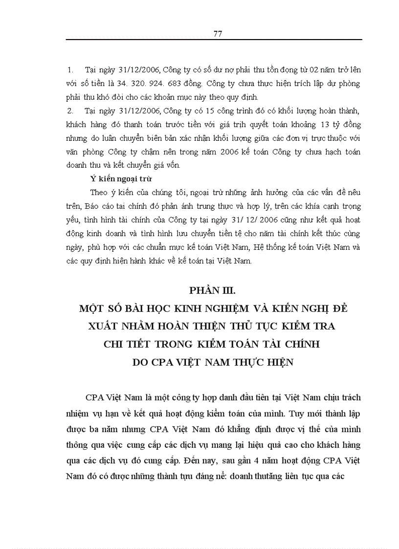 image for page Thủ tục kiểm tra chi tiết trong quy trình kiểm toán báo cáo tài chính do Công ty Hợp danh kiểm toán Việt Nam thực hiện