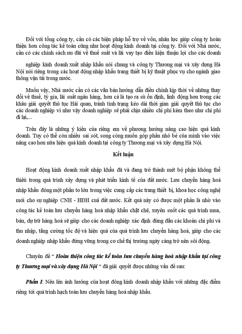 image for page Hoàn thiện công tác kế toán lưu chuyển hàng hoá nhập khẩu tại công ty Thương mại và xây dựng Hà Nội