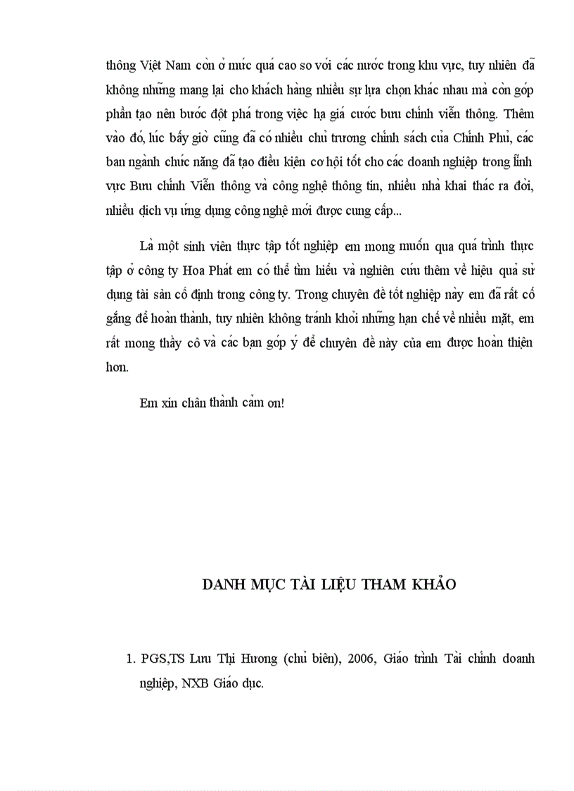 image for page Giải pháp nâng cao hiệu quả sử dụng tài sản cố định của Công ty cổ phần dịch vụ bưu chính viễn thông Hoa Phát.