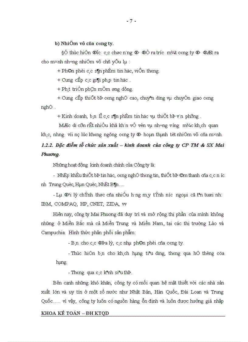 image for page Một số đánh giá về công tác hạch toán kế toán tại công ty CP TM & SX Mai Phương.