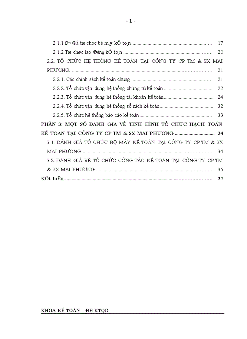 image for page Một số đánh giá về công tác hạch toán kế toán tại công ty CP TM & SX Mai Phương.
