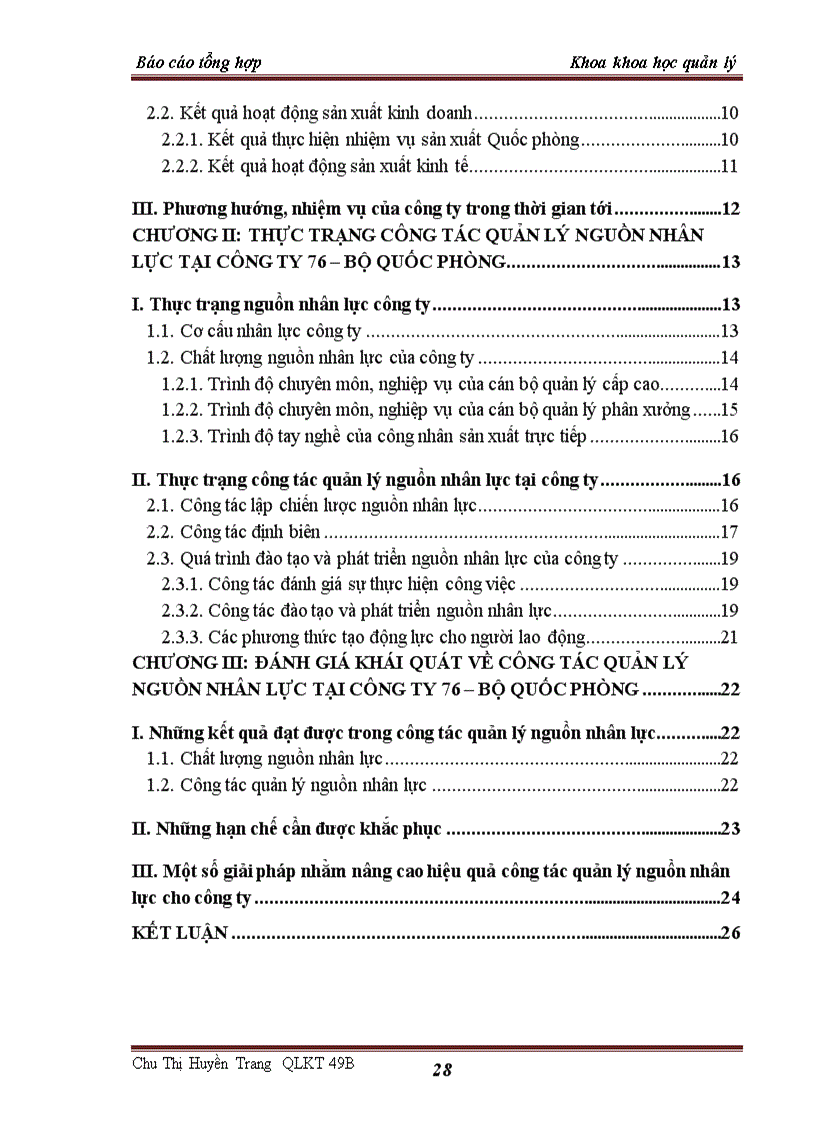 image for page Thực trạng công tác quản lý nguồn nhân lực tại công ty 76 – Bộ quốc phòng