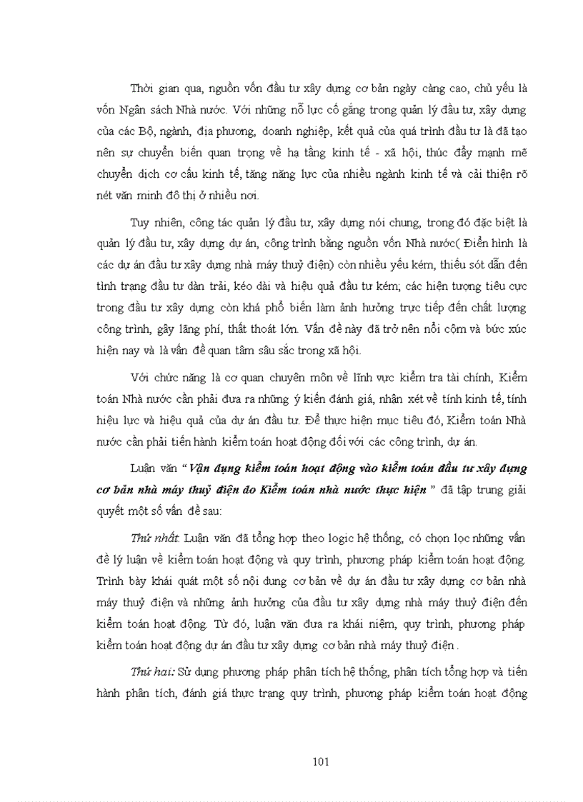 image for page Vận dụng kiểm toán hoạt động vào kiểm toán đầu tư xây dựng cơ bản nhà máy thuỷ điện do kiểm toán nhà nước thực hiện