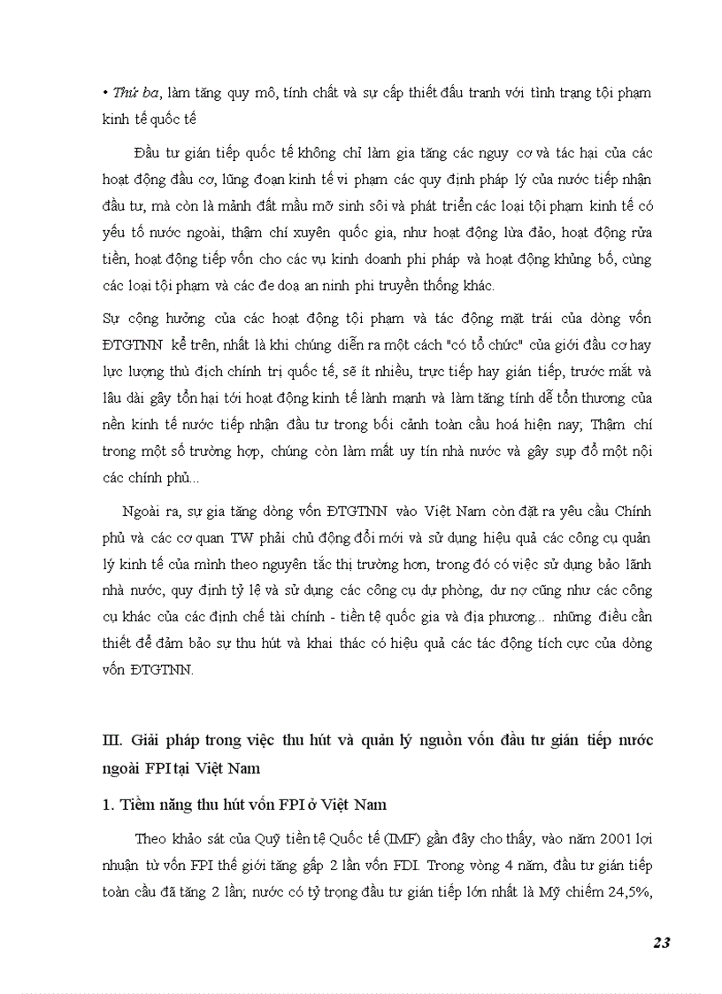 image for page Giải pháp trong việc thu hút và quản lý nguồn vốn đầu tư gián tiếp nước ngoài FPI tại Việt Nam