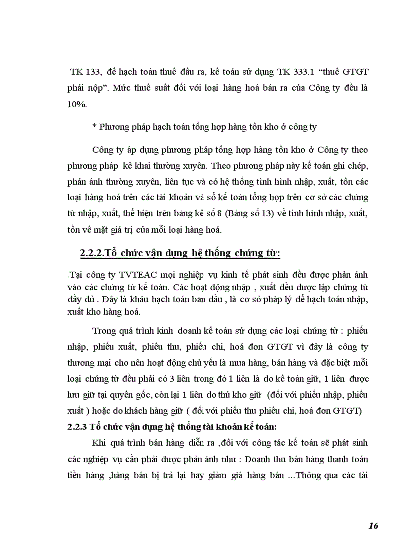 image for page Một số đánh giá về tình hình tổ chức hạch toán kế toán tại công ty tvteac