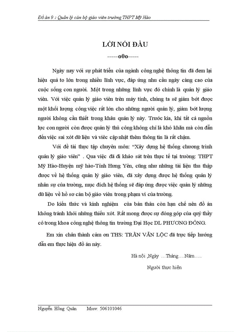 image for page Hệ thống quản lý nhân viên trường THPT Mỹ Hào