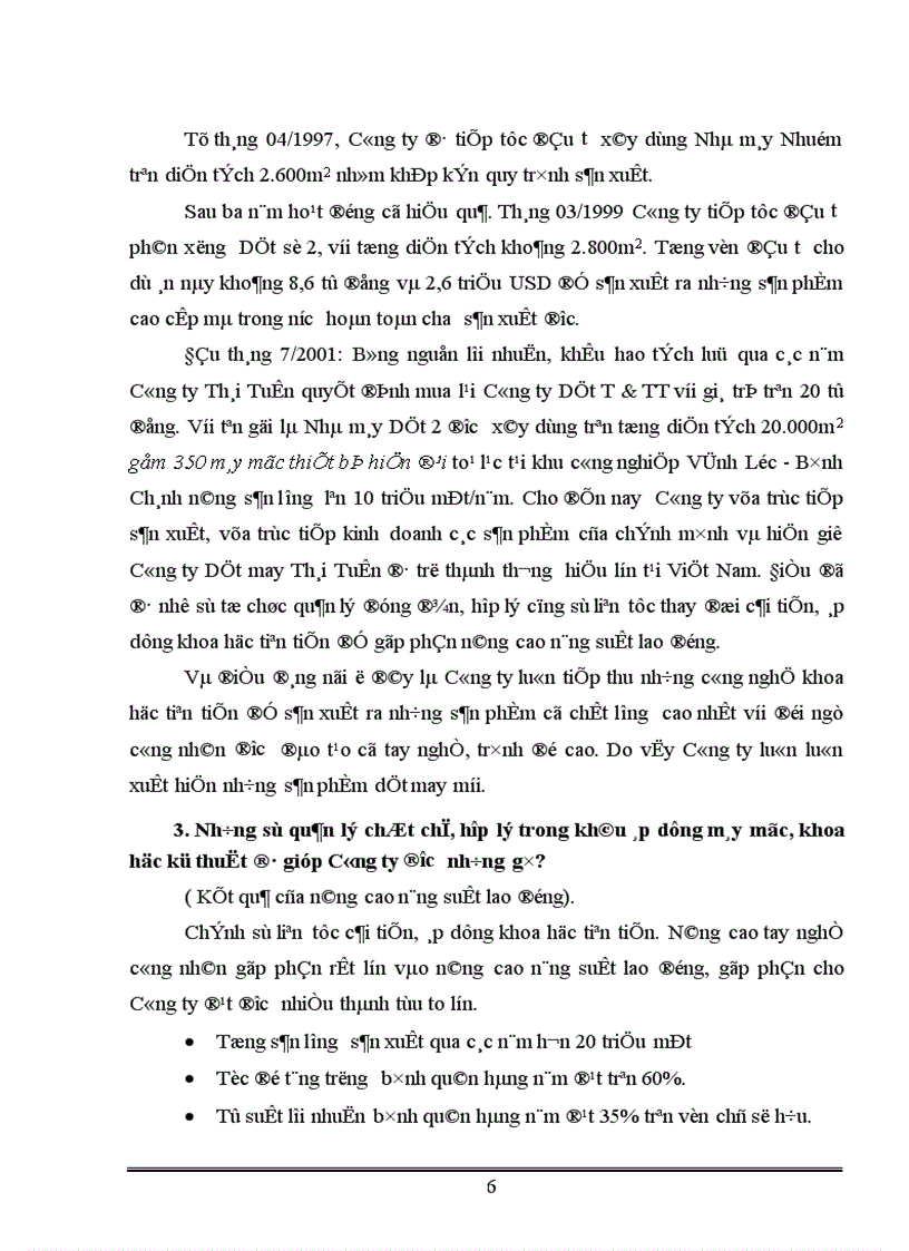 image for page Tình hình nâng cao năng suất lao động của Công ty Dệt may Thái Tuấn và một số Công ty khác.