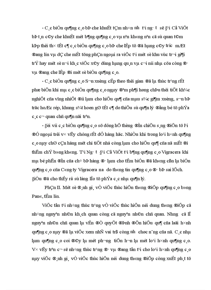 image for page Thực trạng về việc thực hiện nội dung thông điệp quảng cáo bằng Panô, tấm lớn