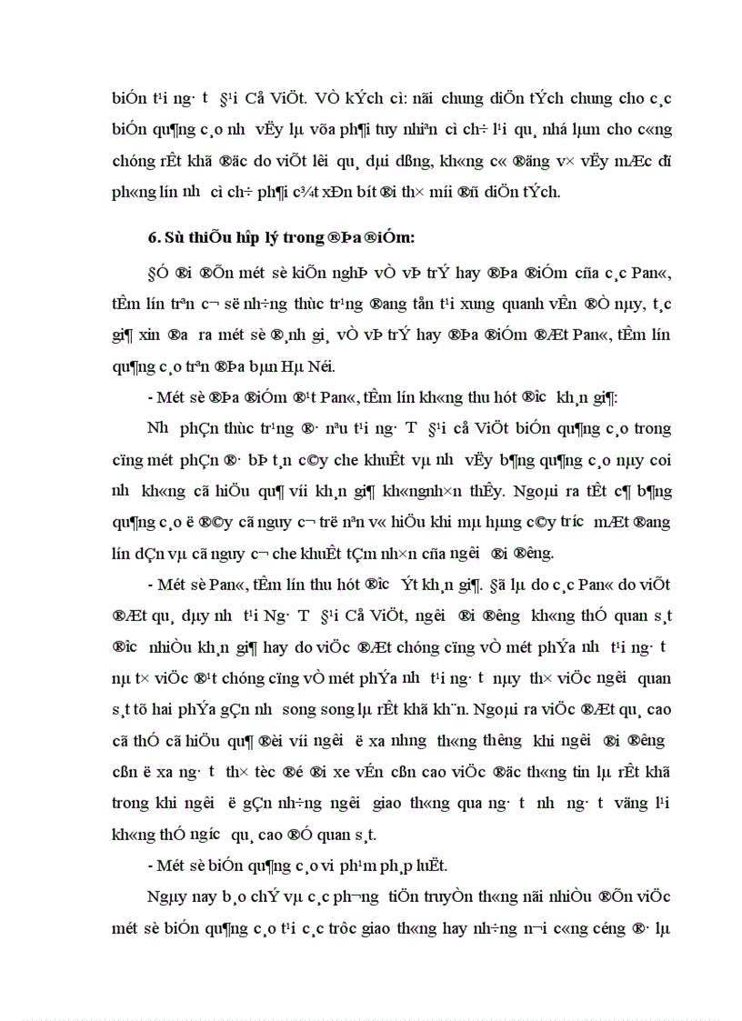 image for page Thực trạng về việc thực hiện nội dung thông điệp quảng cáo bằng Panô, tấm lớn