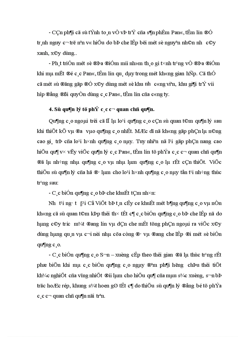 image for page Thực trạng về việc thực hiện nội dung thông điệp quảng cáo bằng Panô, tấm lớn