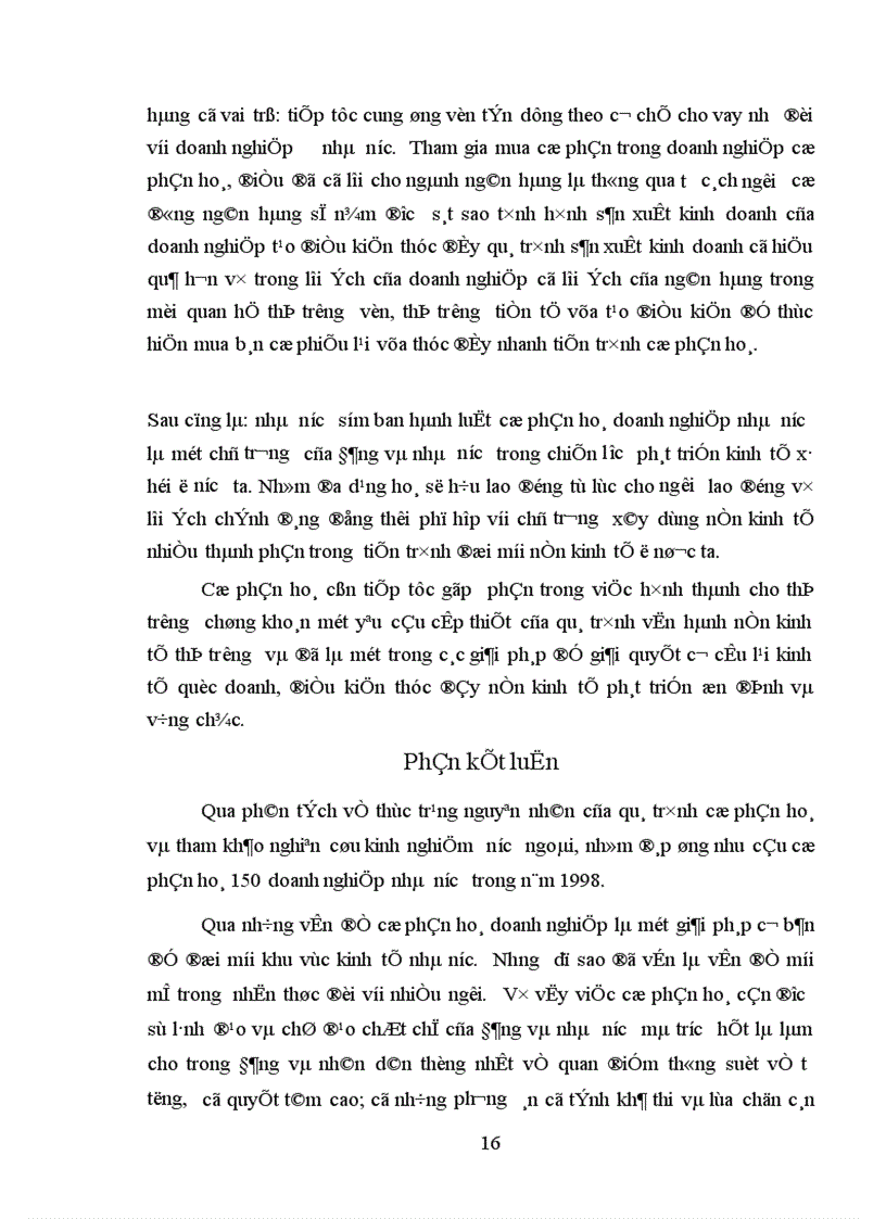 image for page Giải pháp vấn đề cổ phần hoá các doanh nghiệp Nhà nước ở Việt Nam Nội dung I