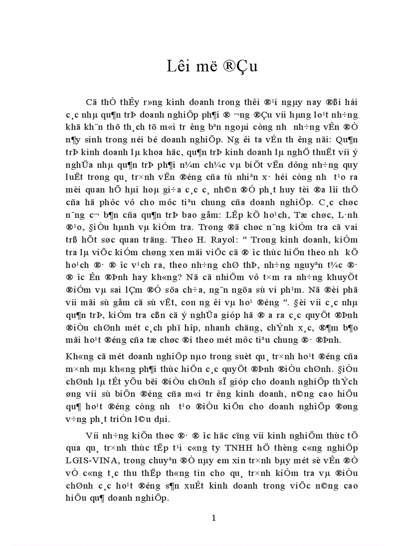 image for page Công tác kiểm tra việc thực hiện các quyết định sản xuất kinh doanh tại công ty LGIS - VINA.