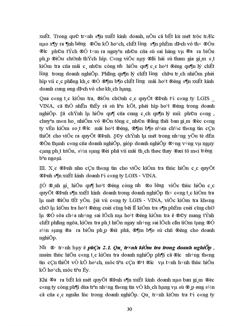 image for page Công tác kiểm tra việc thực hiện các quyết định sản xuất kinh doanh tại công ty LGIS - VINA.