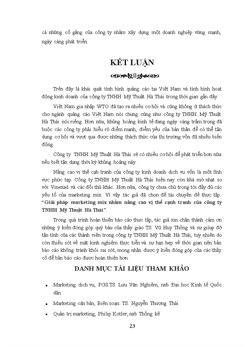 image for page Giải pháp marketing mix nhằm nâng cao vị thế cạnh tranh của công ty TNHH Mỹ Thuật Hà Thái